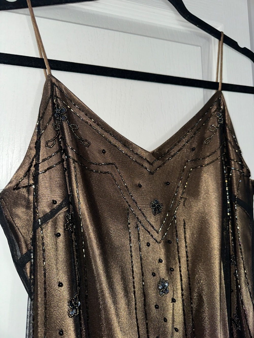 Beaded Mesh Dress. Large. Formal. - Picture 5 of 10